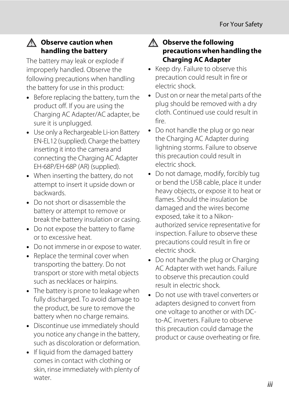Nikon S640 User Manual | Page 5 / 176