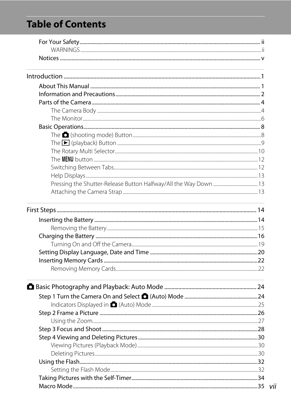 Nikon S640 User Manual | Page 9 / 176