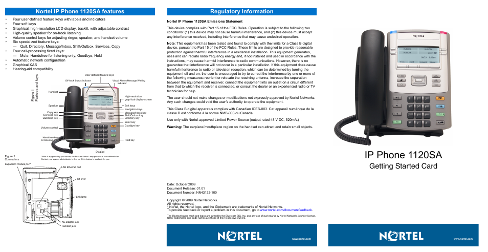 Nortel Networks 1120SA User Manual | 2 pages