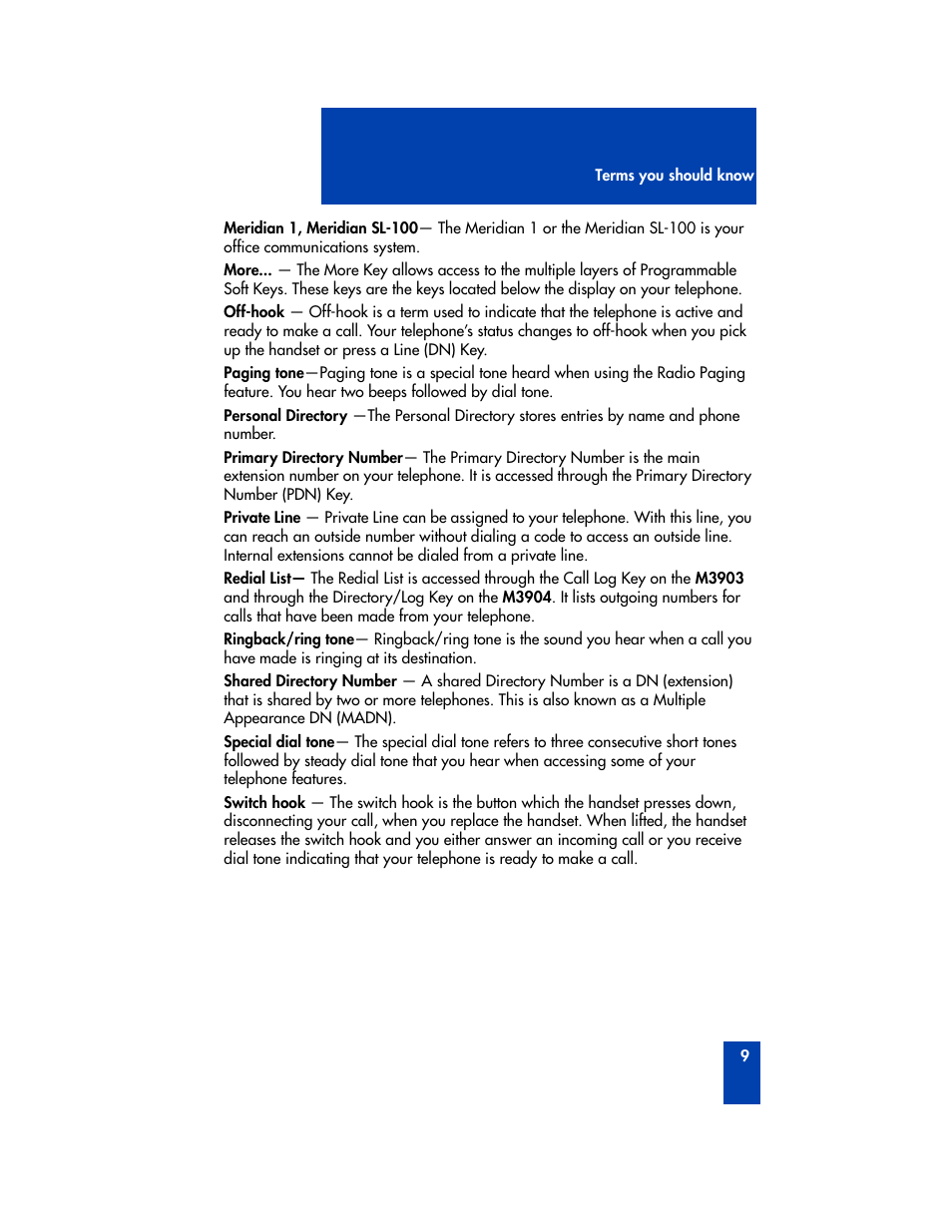 Nortel Networks M3901 User Manual | Page 17 / 146