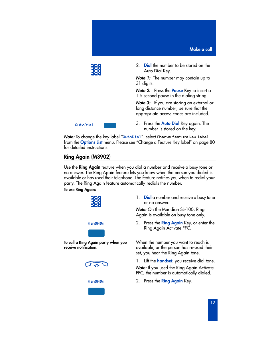 Ring again (m3902) | Nortel Networks M3901 User Manual | Page 25 / 146