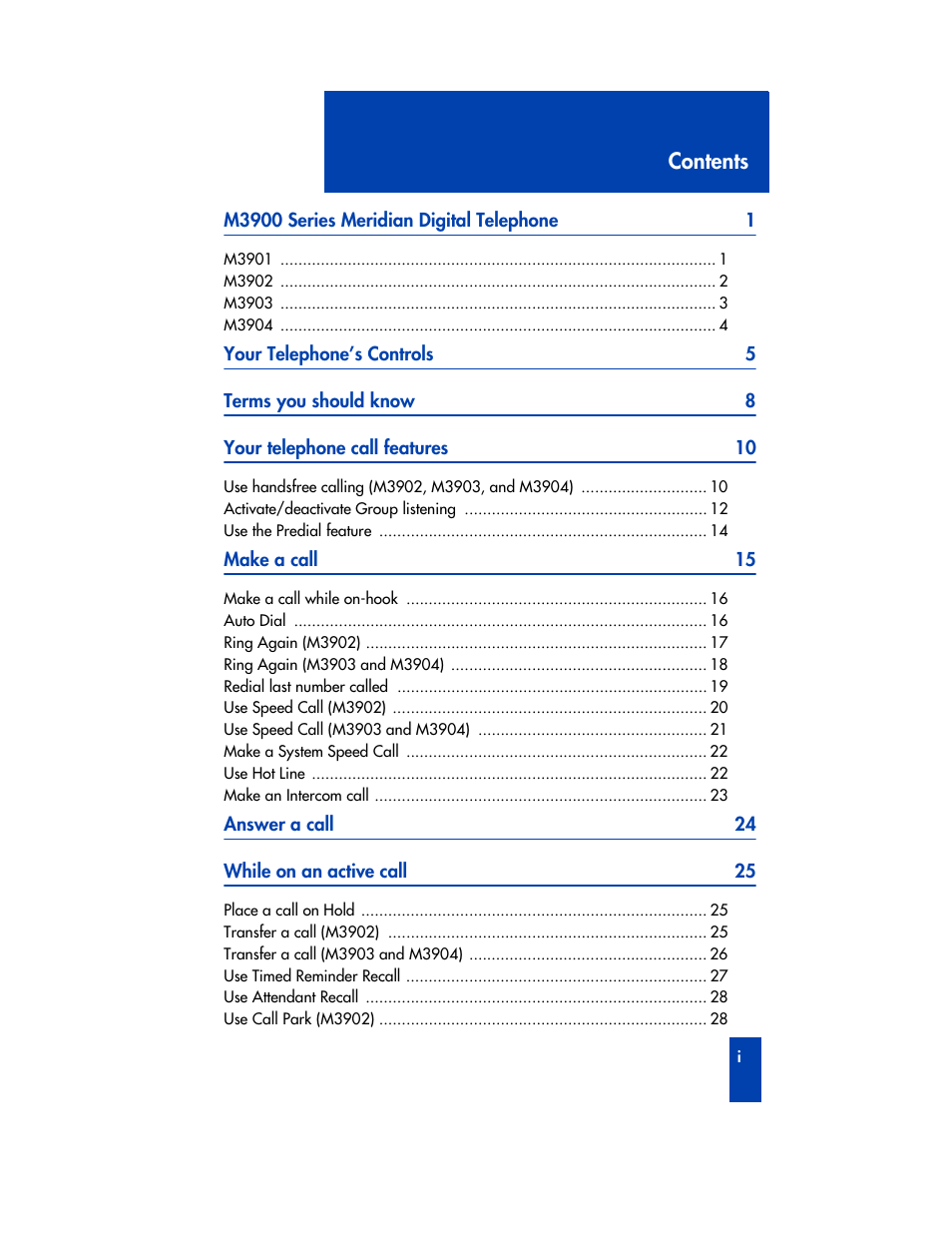 Nortel Networks M3901 User Manual | Page 3 / 146