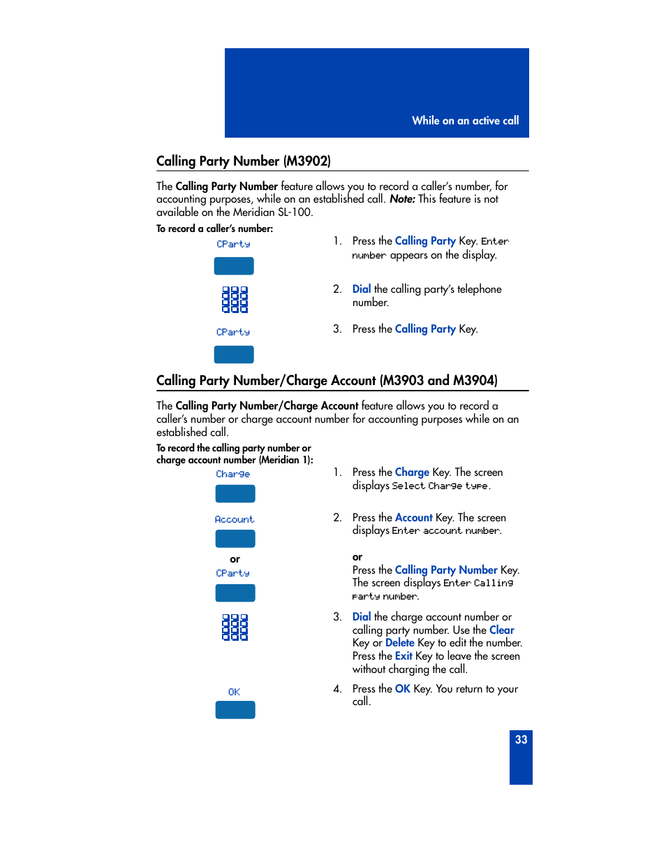 Calling party number (m3902) | Nortel Networks M3901 User Manual | Page 41 / 146