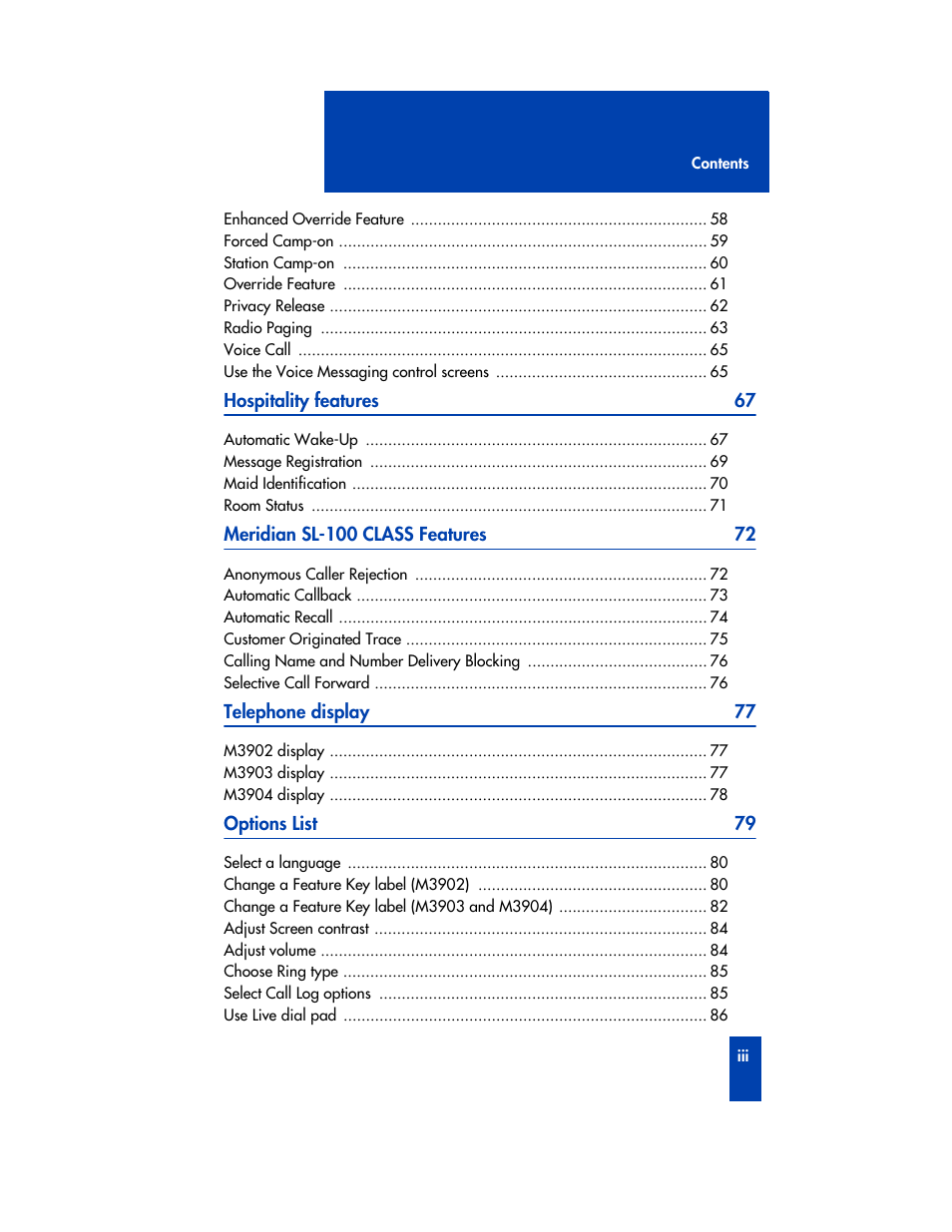 Nortel Networks M3901 User Manual | Page 5 / 146