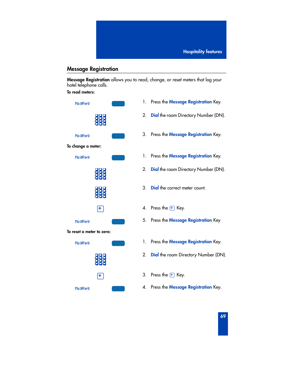 Message registration | Nortel Networks M3901 User Manual | Page 77 / 146