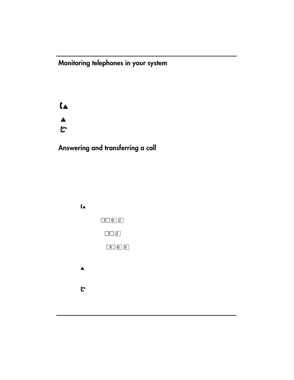 Monitoring telephones in your system, Answering and transferring a call | Nortel Networks Central Answering Position User Manual | Page 6 / 8