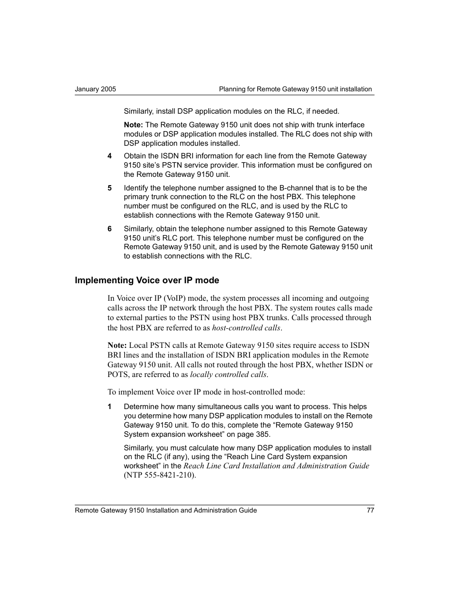 Implementing voice over ip mode | Nortel Networks 9150 User Manual | Page 107 / 562
