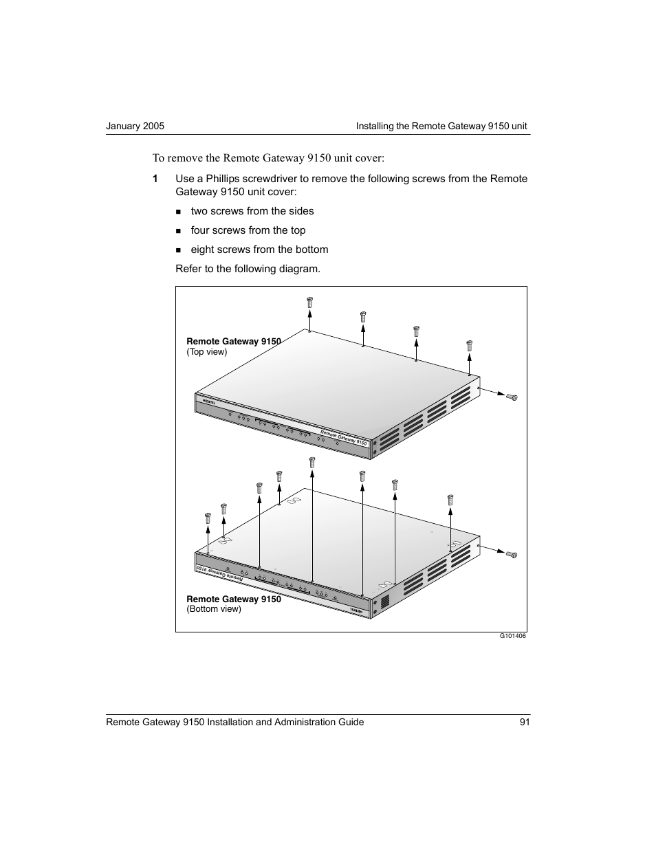 Two screws from the sides, Four screws from the top, Rx tx | Coll rx tx, Co ll rx tx | Nortel Networks 9150 User Manual | Page 121 / 562