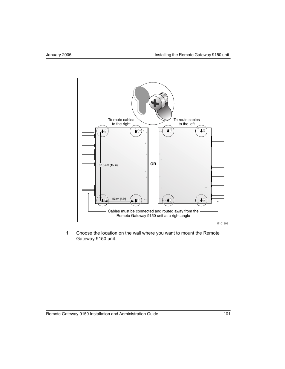 Mounting the unit on the wall | Nortel Networks 9150 User Manual | Page 131 / 562