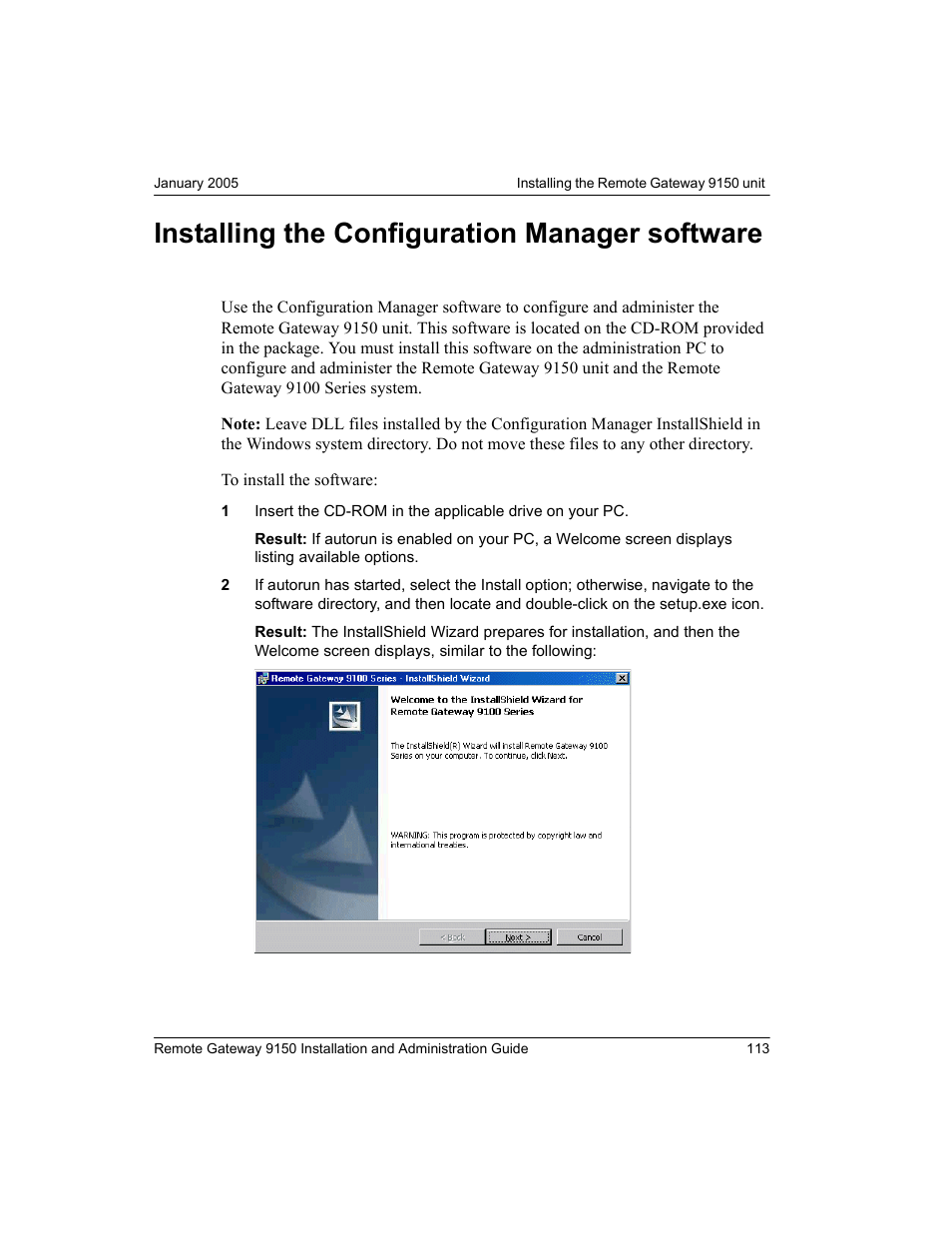 Installing the configuration manager software, Logging on to a unit using the serial port | Nortel Networks 9150 User Manual | Page 143 / 562