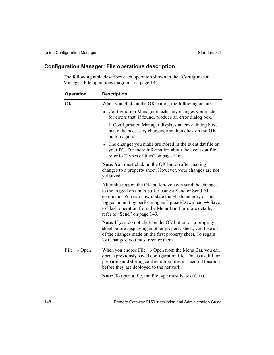 Configuration manager: file operations description | Nortel Networks 9150 User Manual | Page 178 / 562