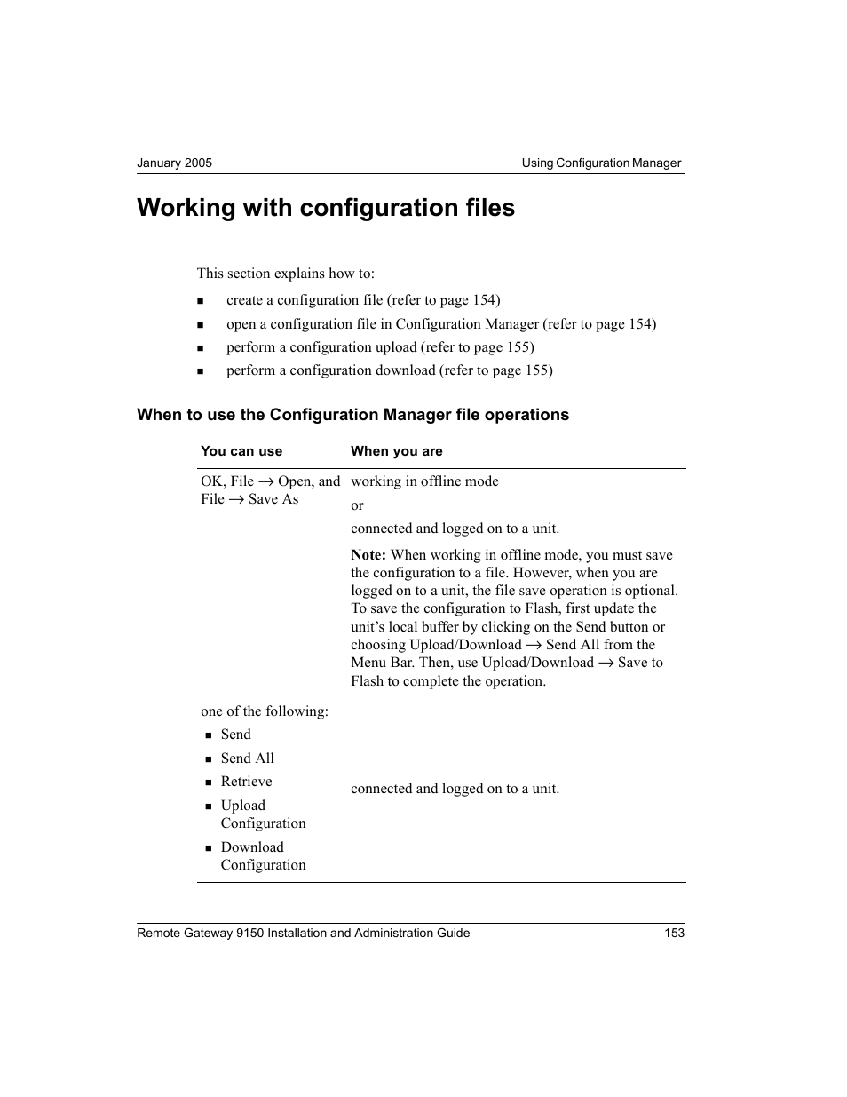 Working with configuration files | Nortel Networks 9150 User Manual | Page 183 / 562