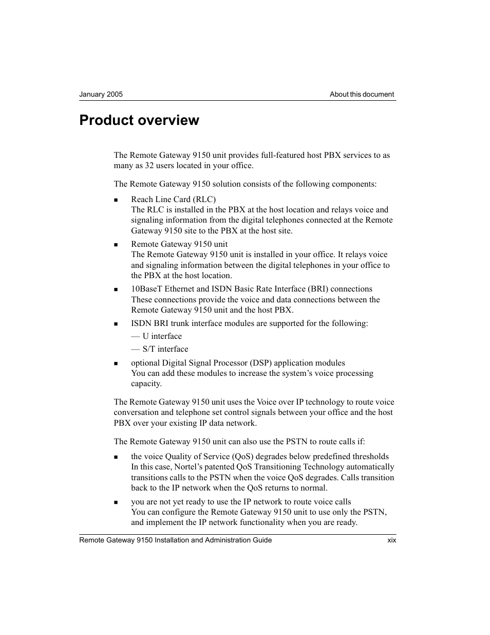 Product overview | Nortel Networks 9150 User Manual | Page 23 / 562