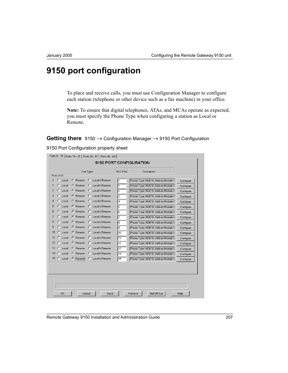 9150 port configuration | Nortel Networks 9150 User Manual | Page 237 / 562