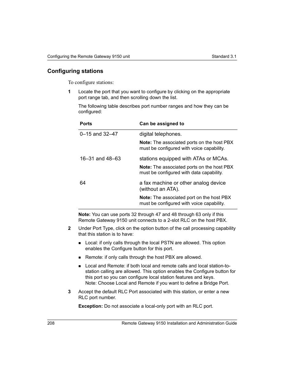Configuring stations | Nortel Networks 9150 User Manual | Page 238 / 562