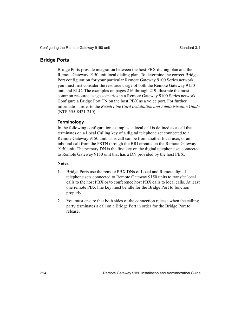 Bridge ports | Nortel Networks 9150 User Manual | Page 244 / 562