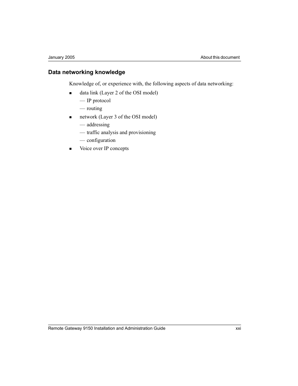 Data networking knowledge | Nortel Networks 9150 User Manual | Page 25 / 562