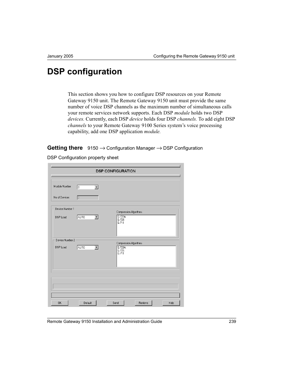 Dsp configuration | Nortel Networks 9150 User Manual | Page 269 / 562