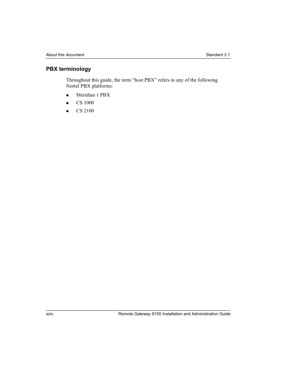 Pbx terminology | Nortel Networks 9150 User Manual | Page 28 / 562