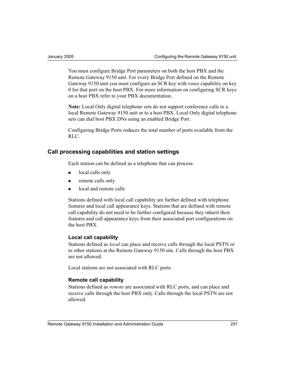 Call processing capabilities and station settings | Nortel Networks 9150 User Manual | Page 281 / 562