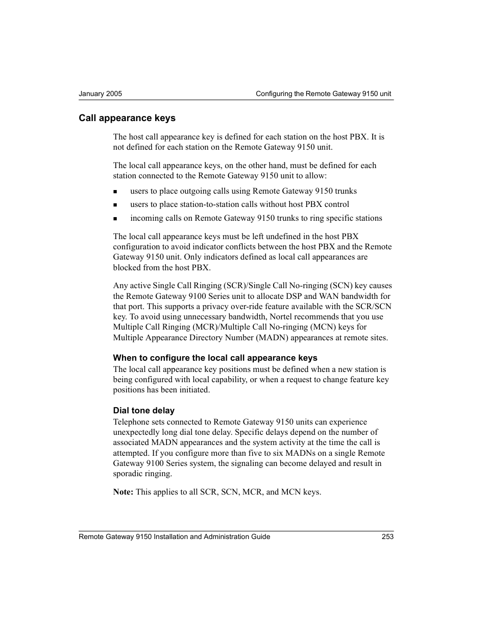 Call appearance keys | Nortel Networks 9150 User Manual | Page 283 / 562