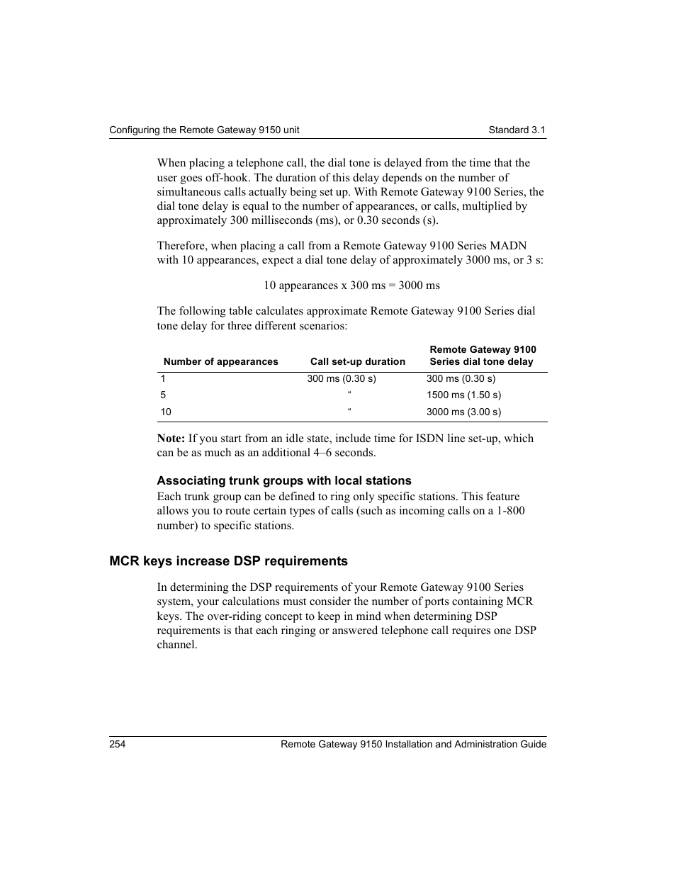 Mcr keys increase dsp requirements | Nortel Networks 9150 User Manual | Page 284 / 562