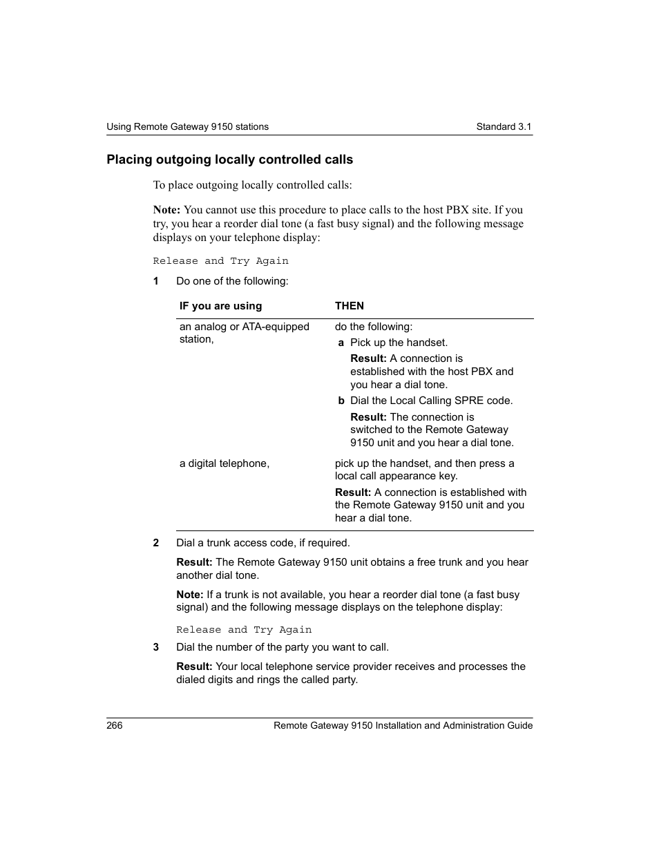 Placing outgoing locally controlled calls | Nortel Networks 9150 User Manual | Page 296 / 562