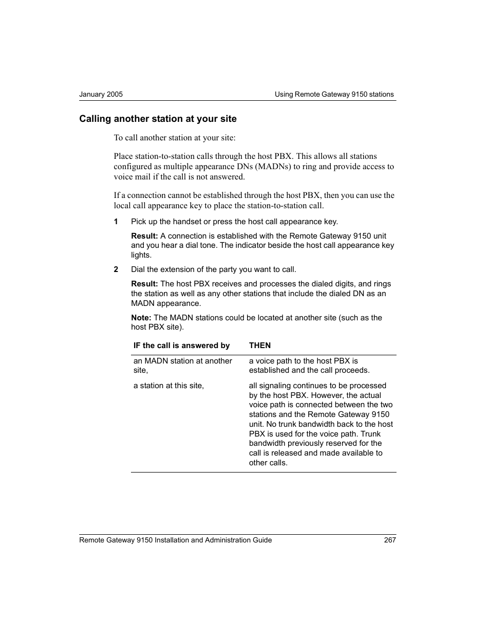 Calling another station at your site | Nortel Networks 9150 User Manual | Page 297 / 562