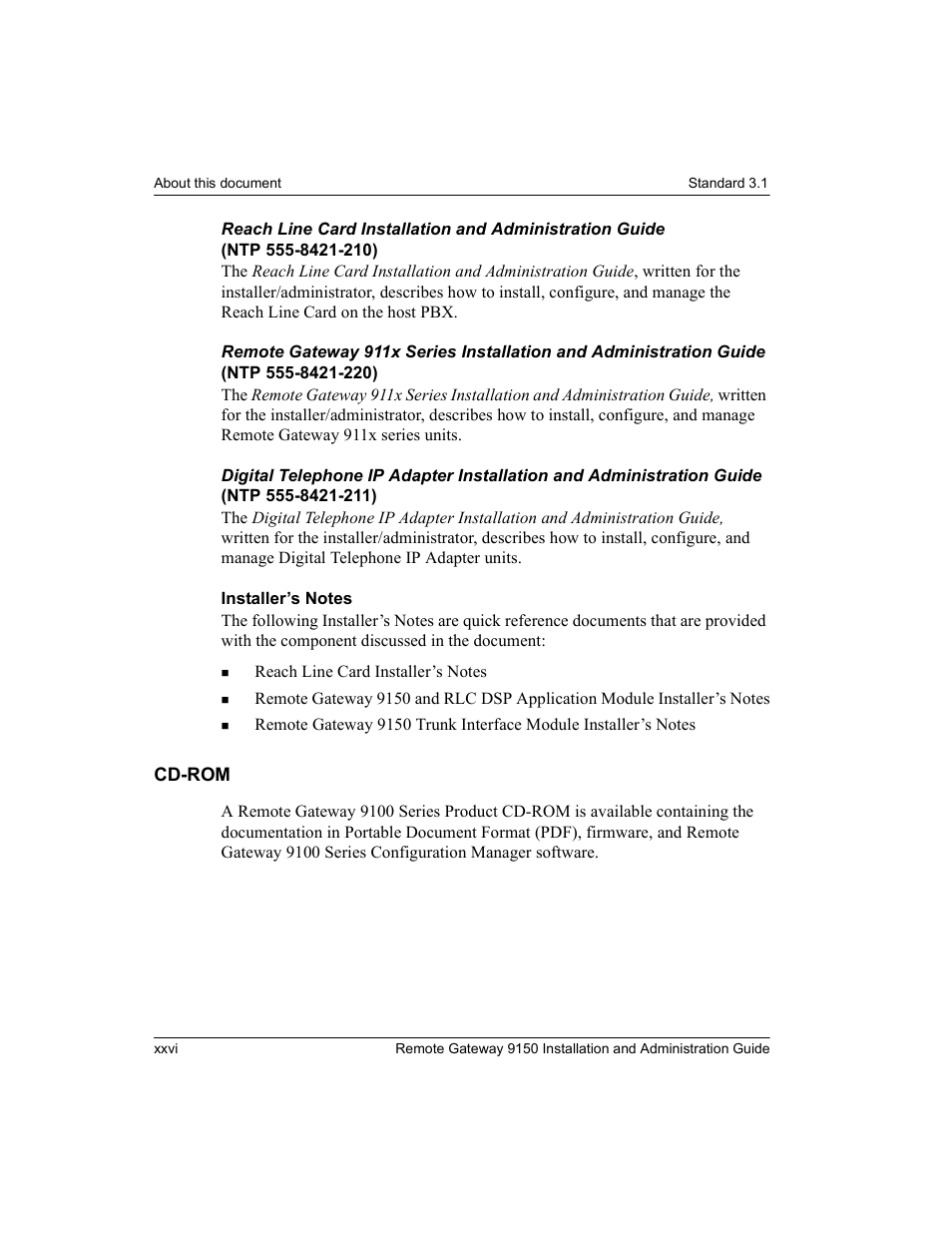 Cd-rom | Nortel Networks 9150 User Manual | Page 30 / 562