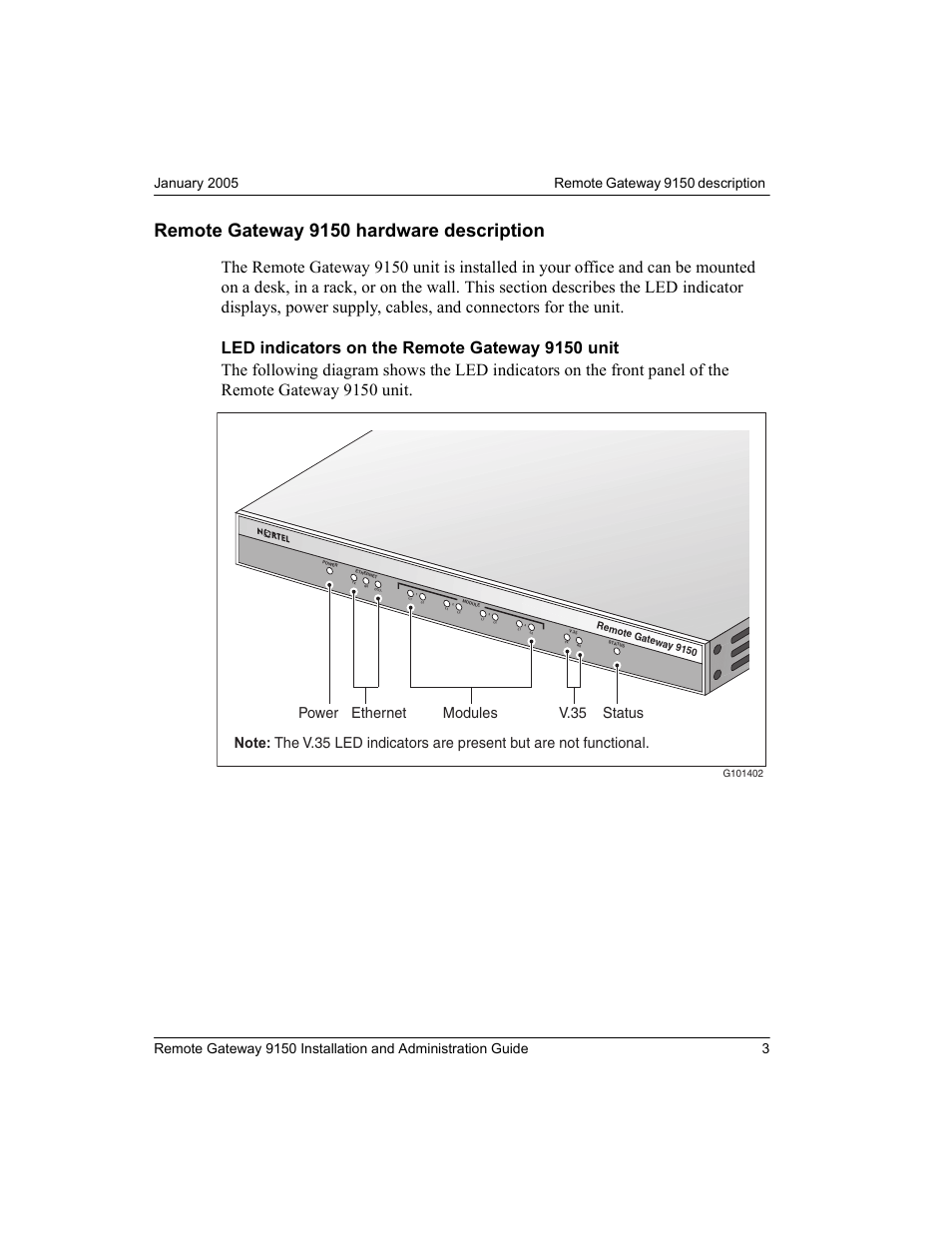 Remote gateway 9150 hardware description | Nortel Networks 9150 User Manual | Page 33 / 562