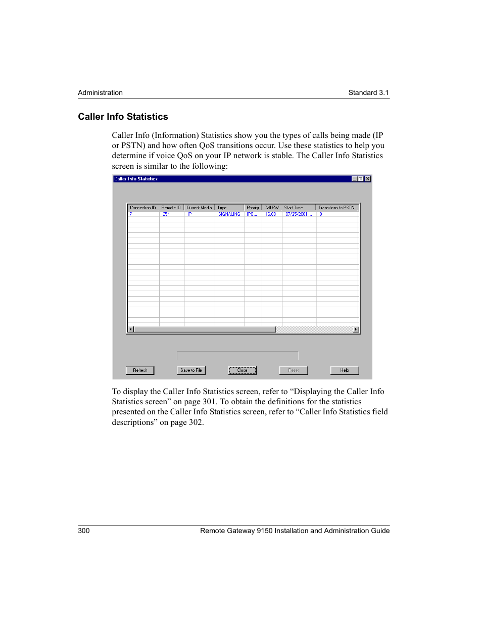 Caller info statistics | Nortel Networks 9150 User Manual | Page 330 / 562