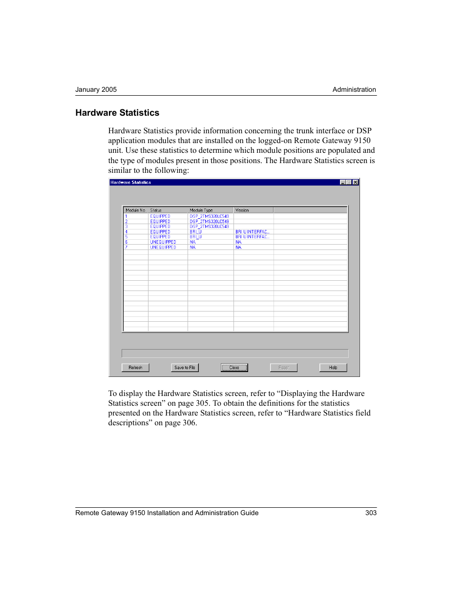 Hardware statistics | Nortel Networks 9150 User Manual | Page 333 / 562