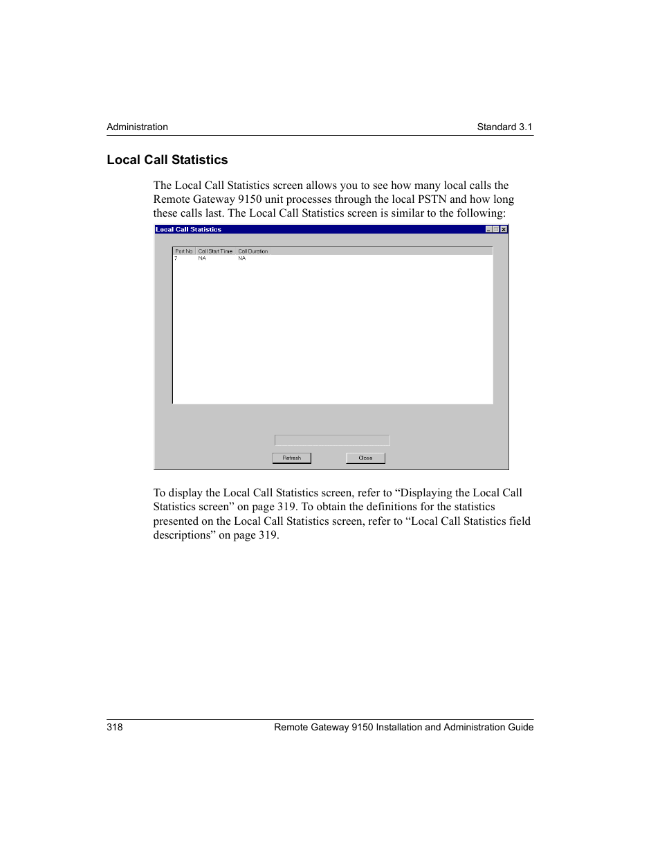 Local call statistics | Nortel Networks 9150 User Manual | Page 348 / 562