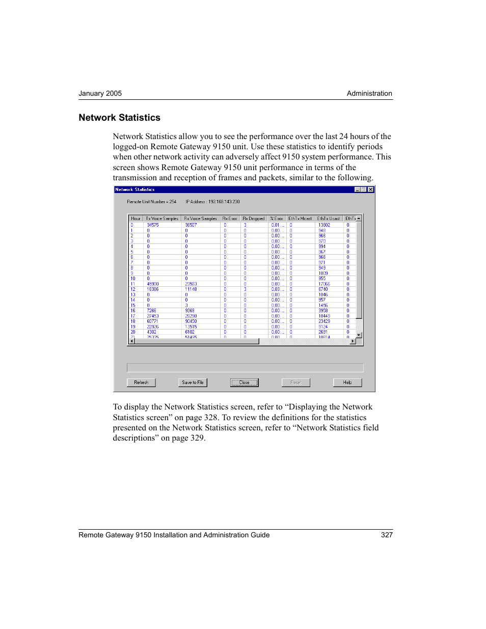 Network statistics | Nortel Networks 9150 User Manual | Page 357 / 562