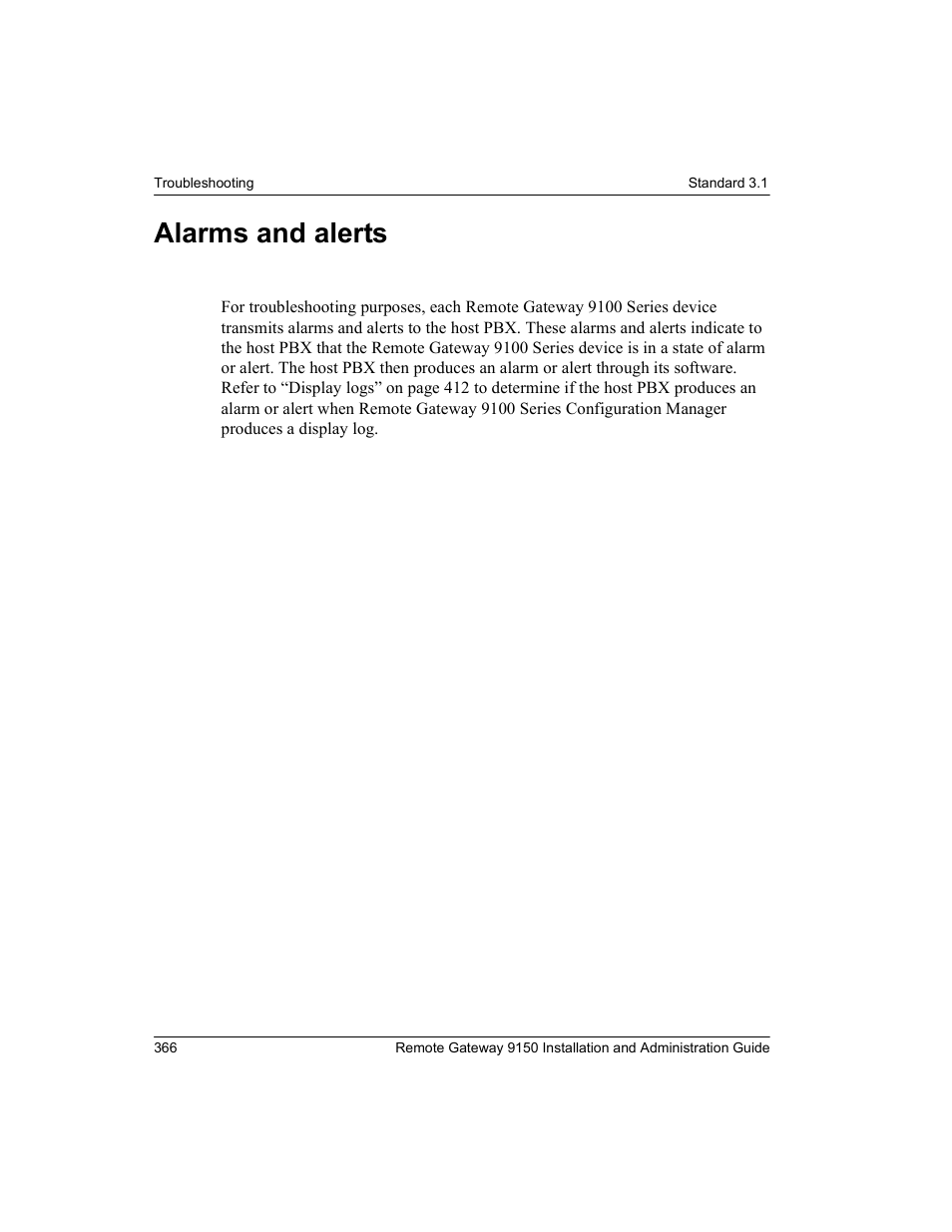 Alarms and alerts | Nortel Networks 9150 User Manual | Page 396 / 562