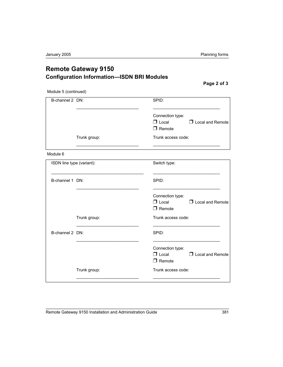 Remote gateway 9150 | Nortel Networks 9150 User Manual | Page 411 / 562