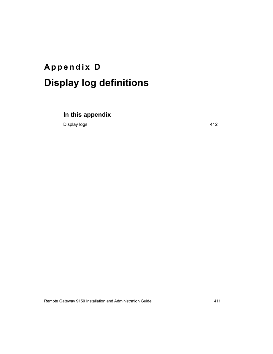 Display log definitions | Nortel Networks 9150 User Manual | Page 441 / 562