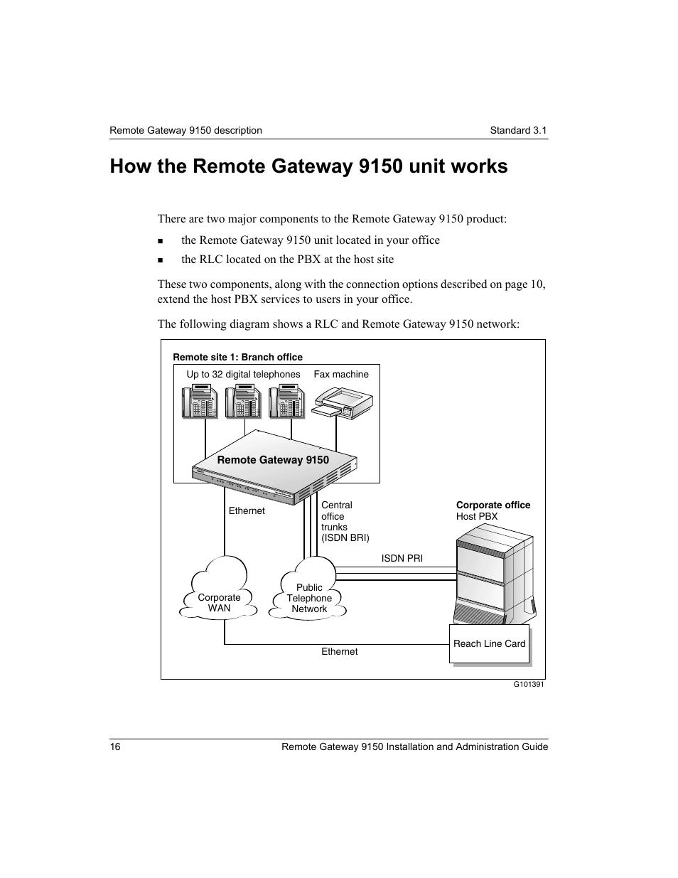 How the remote gateway 9150 unit works | Nortel Networks 9150 User Manual | Page 46 / 562