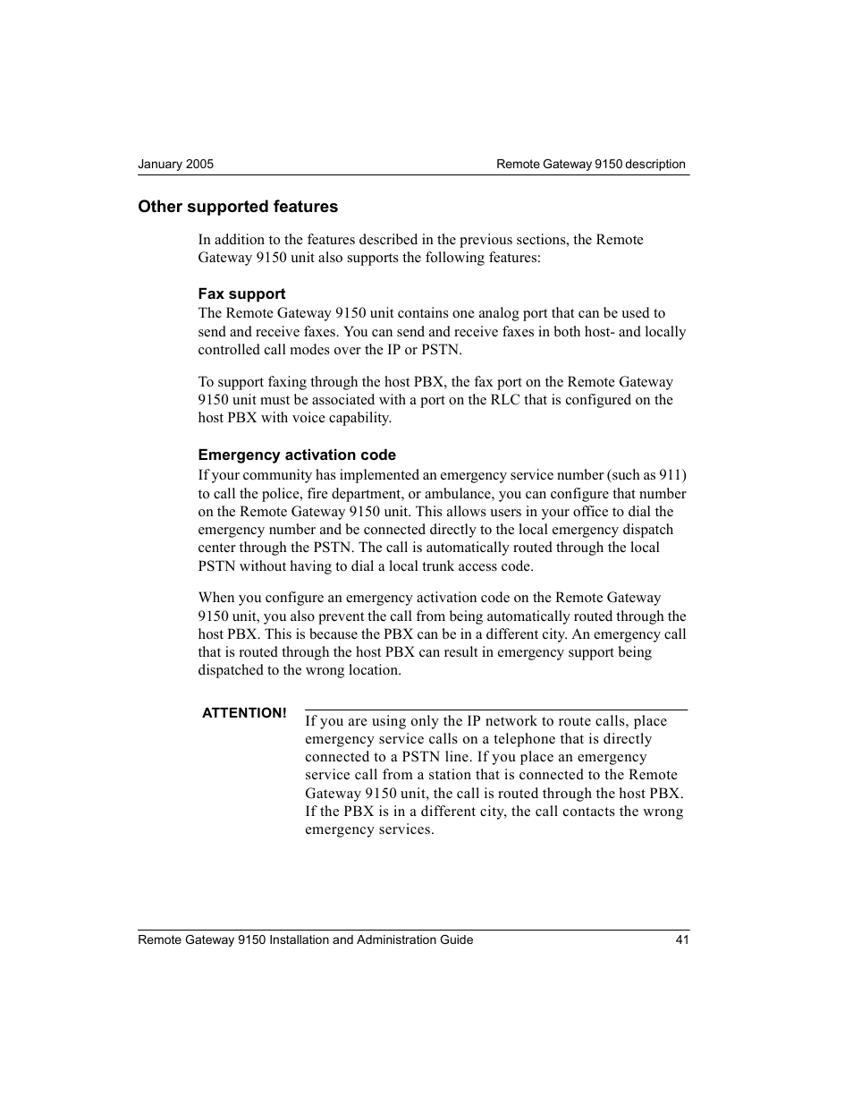 Other supported features | Nortel Networks 9150 User Manual | Page 71 / 562