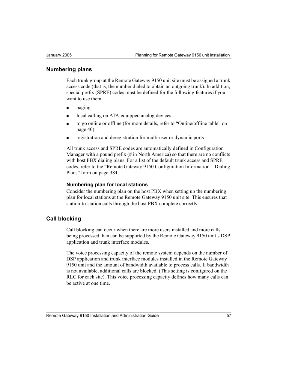 Numbering plans, Call blocking, Numbering plans call blocking | Nortel Networks 9150 User Manual | Page 87 / 562