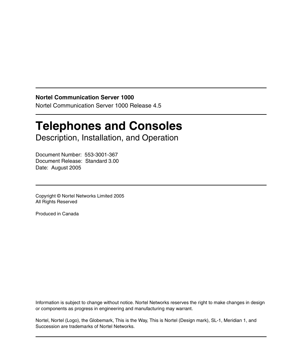 Nortel Networks M3110 User Manual | 506 pages