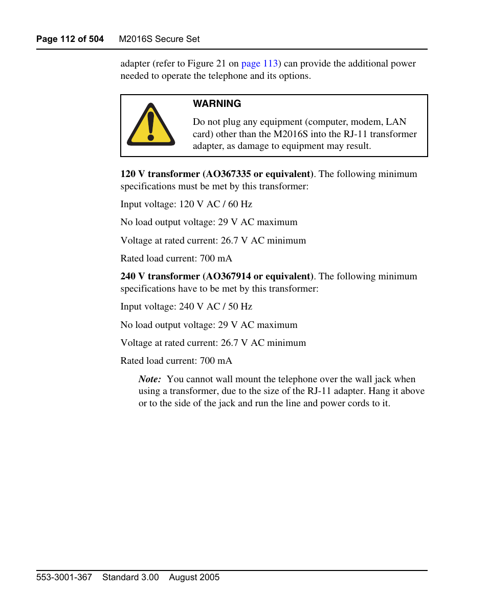 Nortel Networks M3110 User Manual | Page 112 / 506