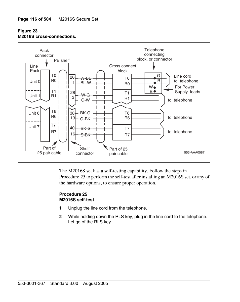 Procedure 25 m2016s self-test, D figure 23 on, See procedure 25 on | Nortel Networks M3110 User Manual | Page 116 / 506