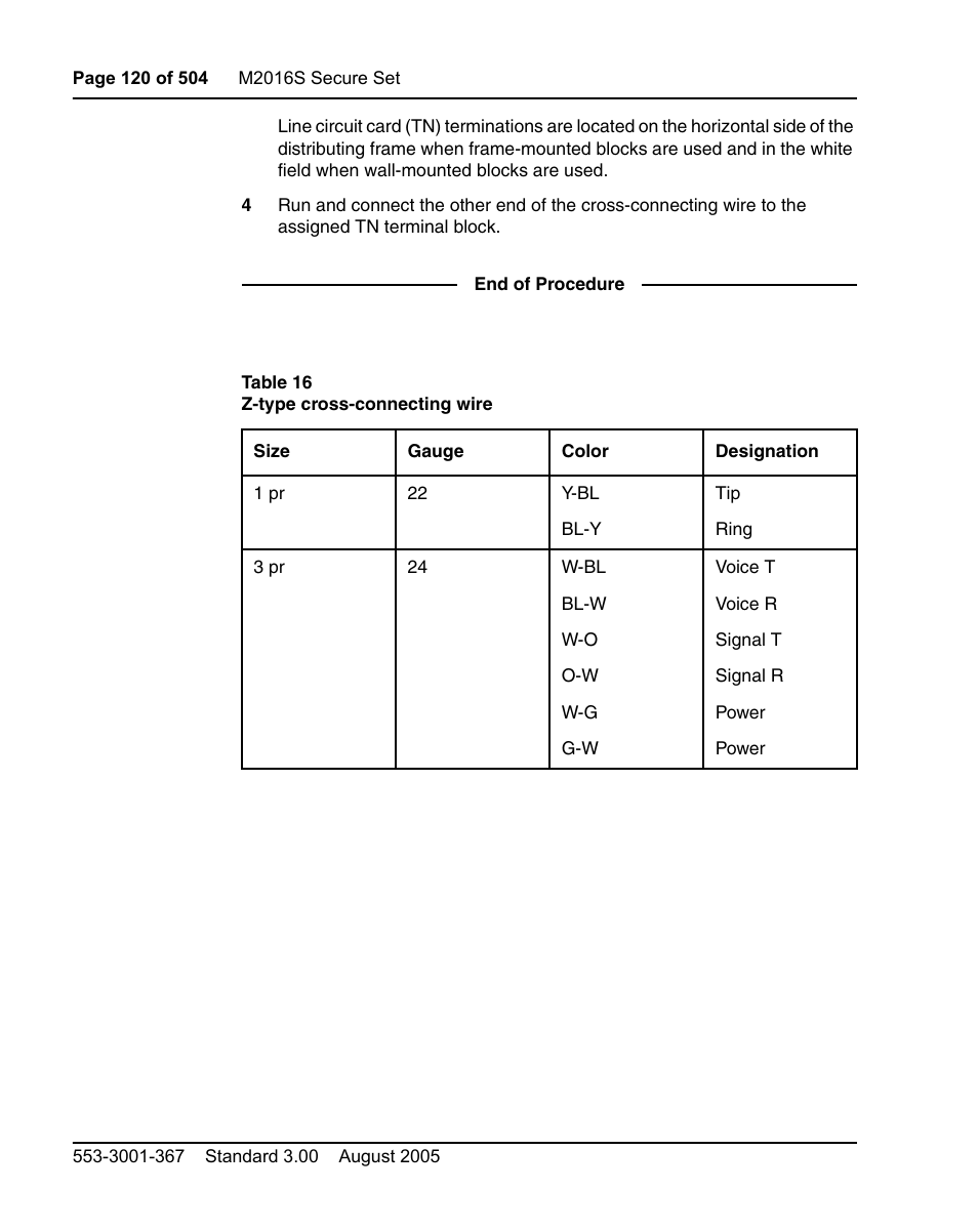 Table 16 on | Nortel Networks M3110 User Manual | Page 120 / 506