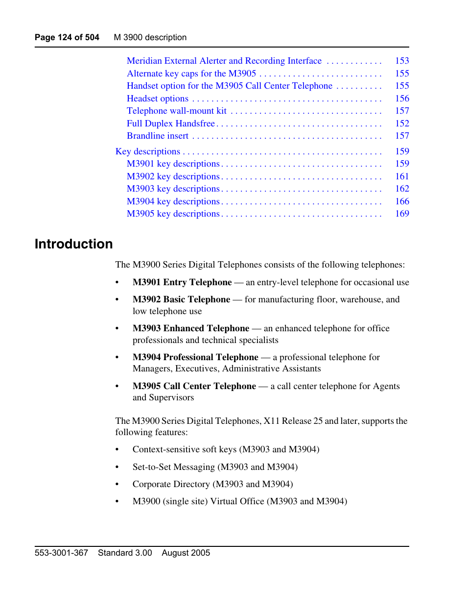 Introduction | Nortel Networks M3110 User Manual | Page 124 / 506