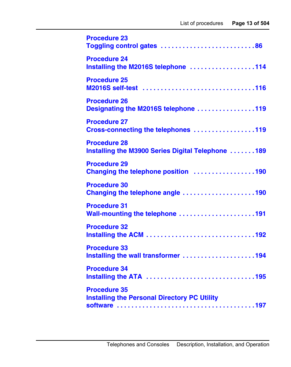 Nortel Networks M3110 User Manual | Page 13 / 506