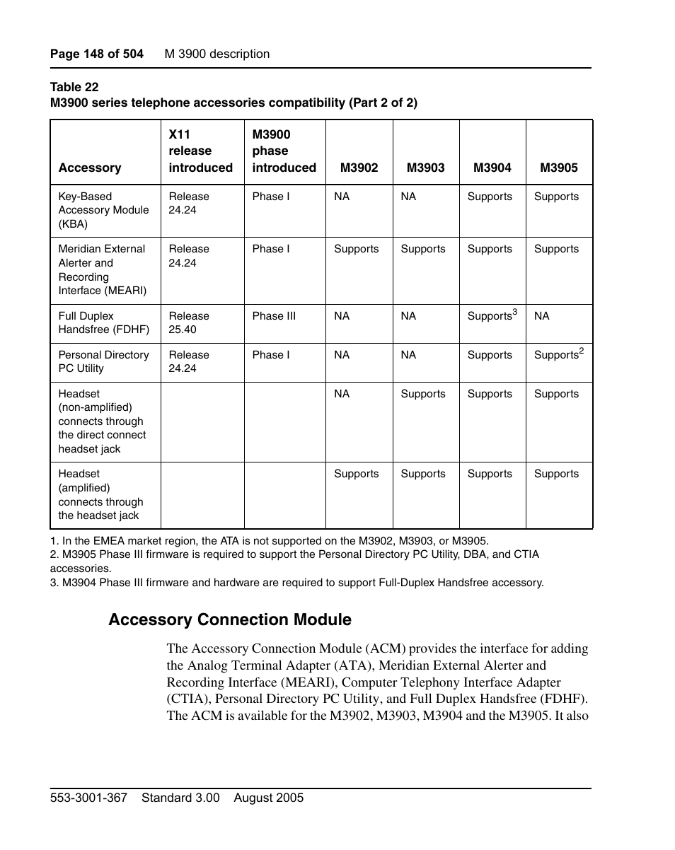 Accessory connection module | Nortel Networks M3110 User Manual | Page 148 / 506