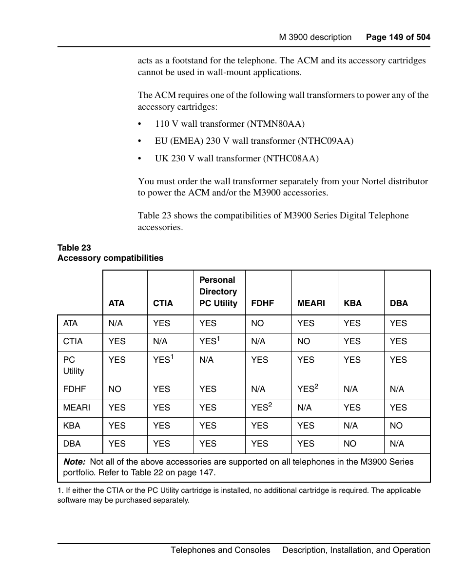 Nortel Networks M3110 User Manual | Page 149 / 506