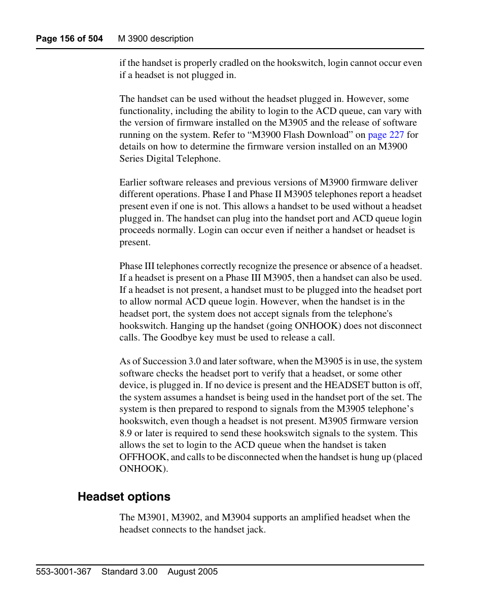 Headset options | Nortel Networks M3110 User Manual | Page 156 / 506