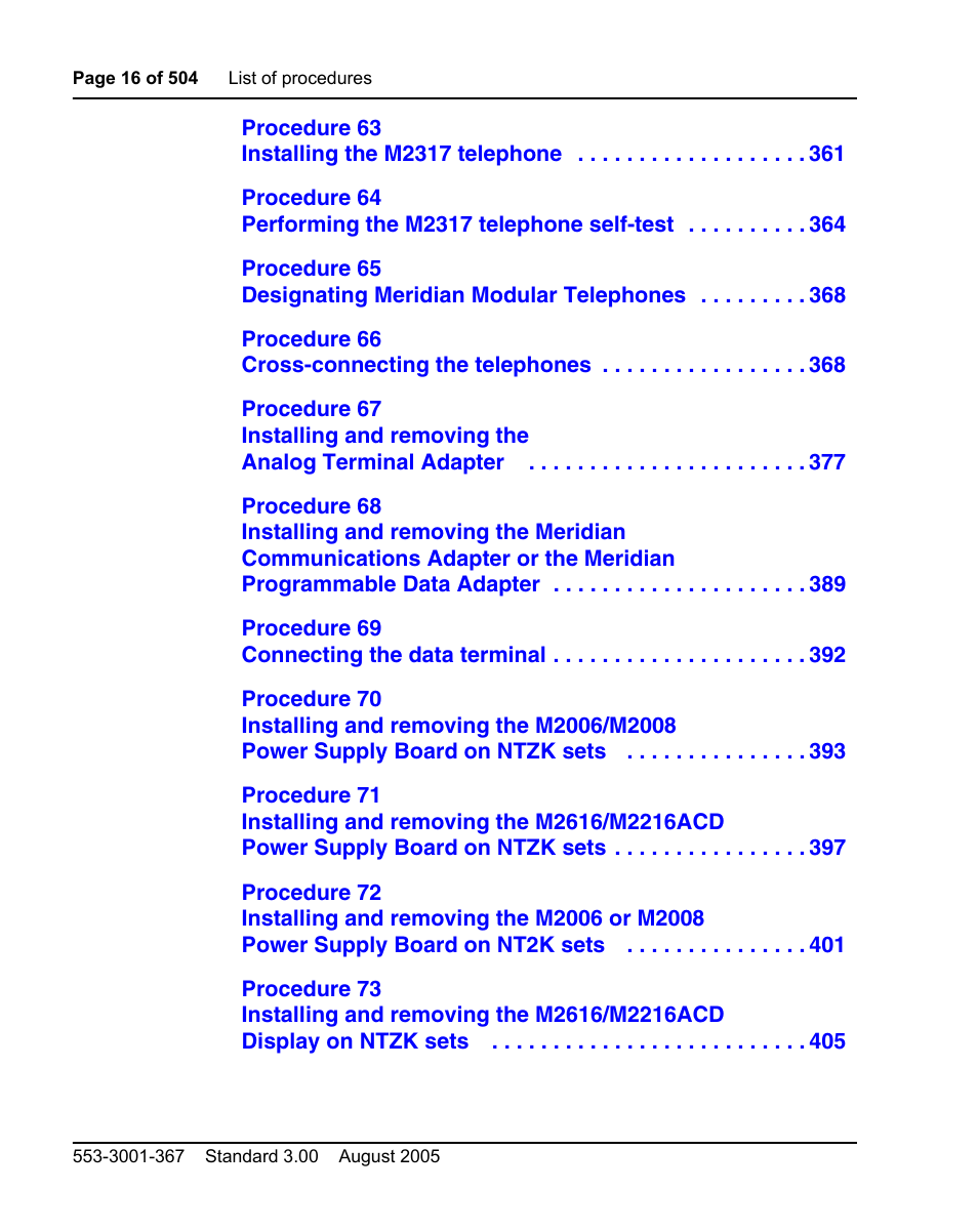 Nortel Networks M3110 User Manual | Page 16 / 506